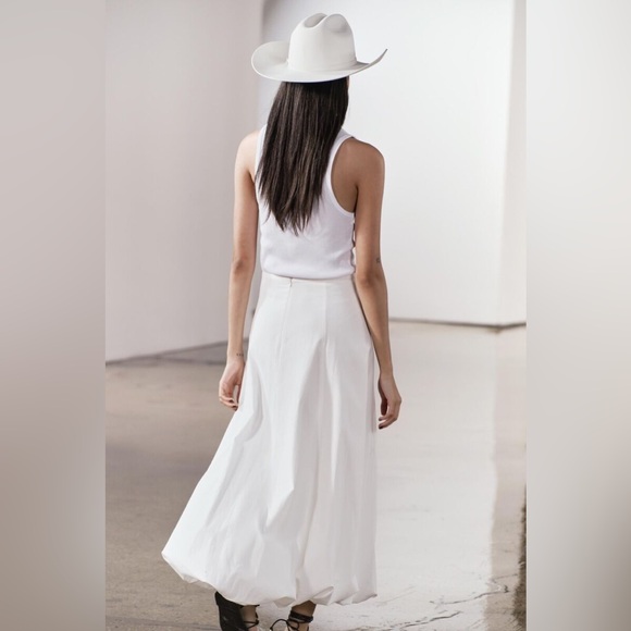 ZARA Collection White Balloon Hem Midi Skirt Size XS NWT! - Picture 4 of 12